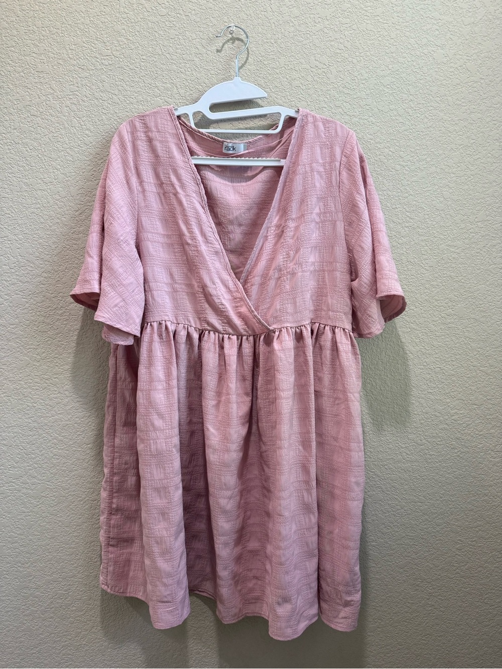 Nordstrom Rack Pink Textured Midi Wrap Dress